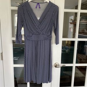 Seraphine Maternity Nursing Dress Small Navy White